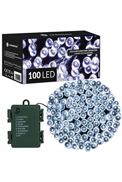Springos 100 LED-uri, 10m, Ghirlandă luminoasă de Crăciun pentru exterior, IP...