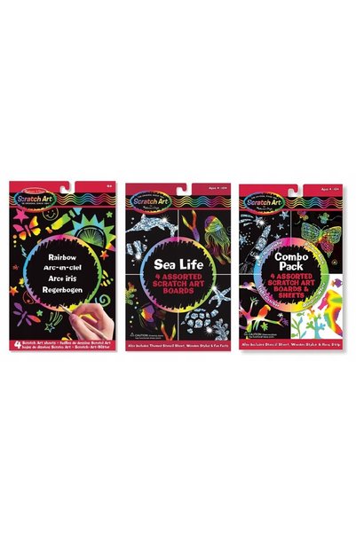 Melissa & Doug Set de răzuitoare artistice pentru gravat Melissa, 3 bucăți, j...