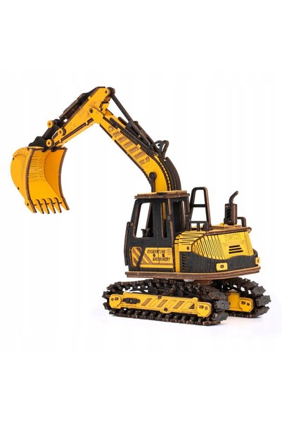 Robotime Puzzle 3D ROKR excavator-încărcător utilaj de construcții cadou DIY