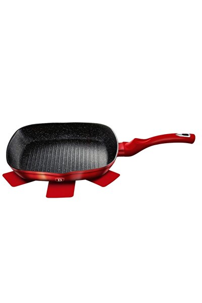 Berlinger Haus Tigaie grill roșie 28cm cu strat ceramic, pentru inducție și gaz