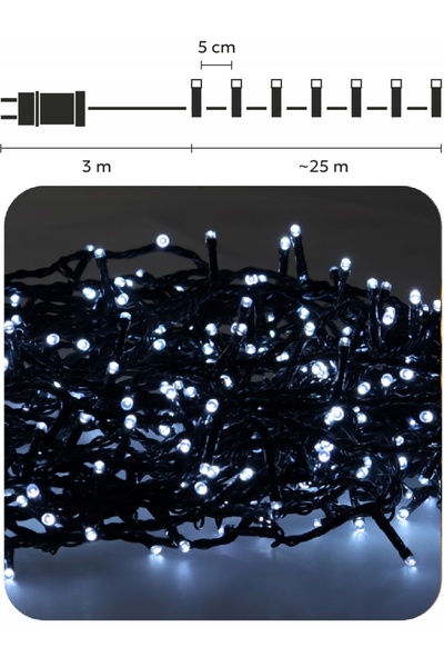 Chomik 500 Lumini LED de Crăciun, Alb Rece, Lumini de Exterior pentru Bradul ...