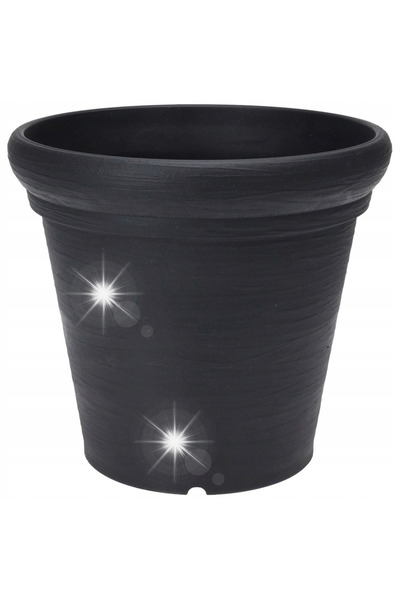 Koopman 38x34 cm VILDE ghiveci de grădină mare, negru, rotund, din plastic