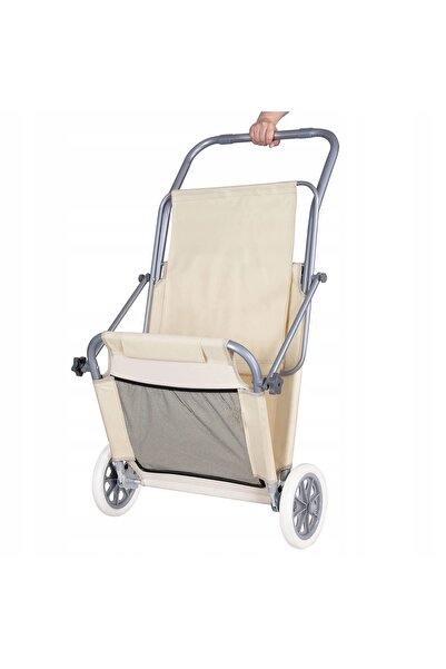 Springos Scaun de plajă pentru exterior, camping, turism, scaun rulant, șezlo...