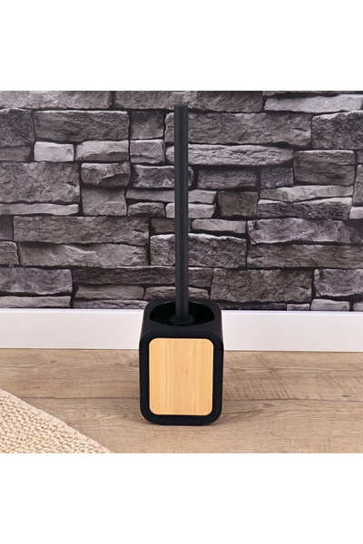 NO BRAND Perie de toaletă Tempesti BLACK pentru baie, decorativă din bambus.