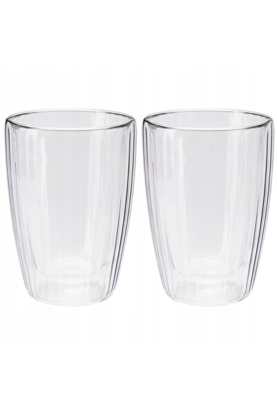 Koopman 2x Pahare termice din sticlă cu perete dublu pentru cafea, latte, cea...
