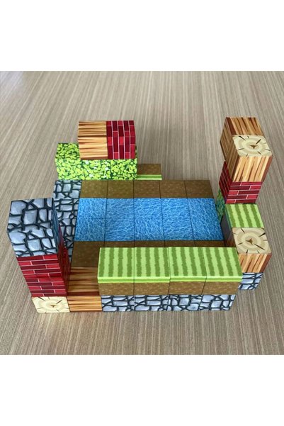 Bajkowy Kuferek PIXEL 100 BUCĂȚI BLOCURI MAGNETICE MAGNETI PUTERNICI CUBURI D...