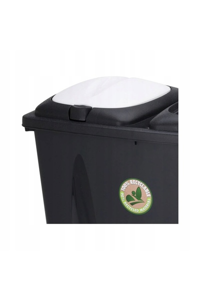 H&S Decoration Coș de gunoi cu două compartimente, 2x25l, pentru sortare, neg...