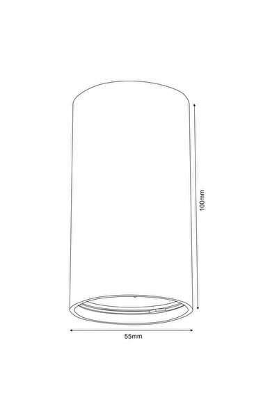 NO BRAND Spot de tavan tip tub rotund alb 10 cm Brosline