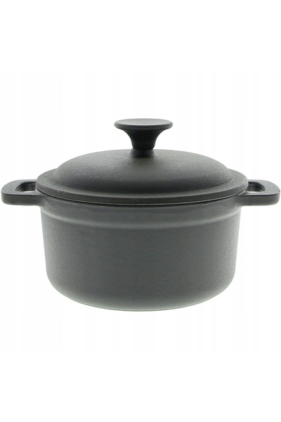 MPLCO CASTROUL DIN FONTĂ DE 0,6 L CU MÂNERE, NEGRU, FONTĂ TURNATĂ, SOLID