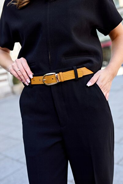 Beltimore Curea de piele de damă pentru pantaloni eleganți, piele naturală ga...