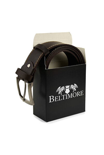 Beltimore Curea bărbătească din piele, cataramă, ciocolatie, premium, lată, c...