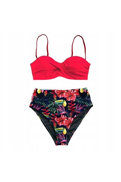 NO BRAND Costum de baie Bikini Plajă Piscină Două piese Imprimeu floral L