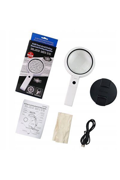 NO BRAND Lupă cu LED 8x, cu suport, alimentare USB/baterii, lampă 11x