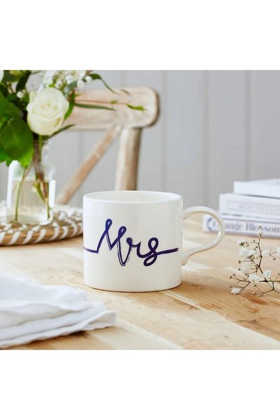 NO BRAND Portmeirion Cană Meirion 400 ml „Mrs” cu inscripție, cadou, albă