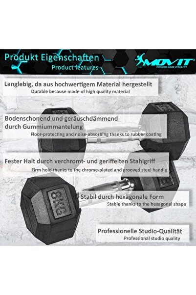MOVIT HANTLE GELATINE HEXAGONAL HEX 2X 6 KG FITNESS