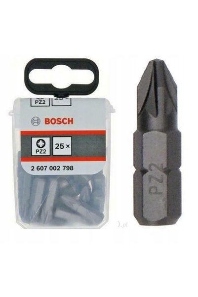 Bosch Bit, Grot, Bit PZ2 25mm, 25 bucăți - B 2607002798