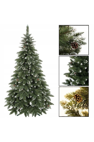 Springos Brad artificial PREMIUM DIAMOND SNOWY SPRUCE 150cm, dens, cu aspect ...