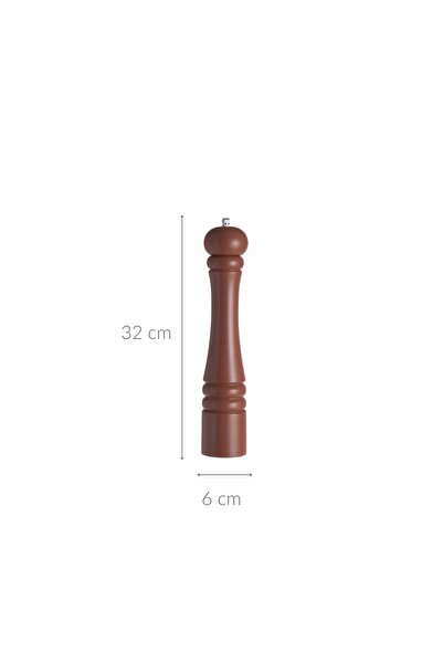 NO BRAND Râșniță manuală de condimente pentru piper și sare, din lemn, 32 cm