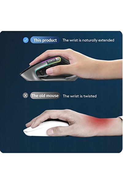Pan i Pani Gadżet MOUSE WIRELESS 2,4GHZ SILENT ERGONOMIC VERTICAL ILUMINAT