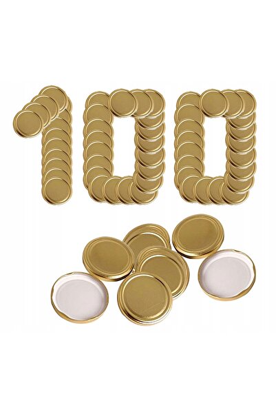 Sezon 100 bucăți Capace pentru borcane filetate de 82 mm, 6 cârlige, aurii