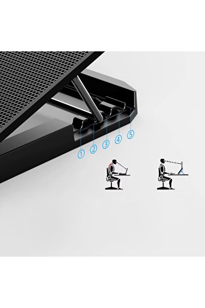 Strado Suport de răcire pentru laptop LED 15-18 " cu reglare a răcirii, silen...