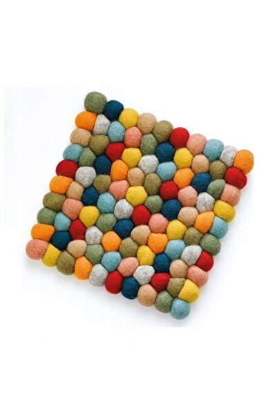 Cilio Suport pentru oală fierbinte 21 x 21 cm din lână de oaie multicolor