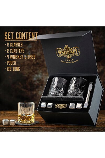 NO BRAND SET DE WHISKY PENTRU BĂRBAȚI, PAHARE DE WHISKY, PIETRE, CUTIE, CADOU
