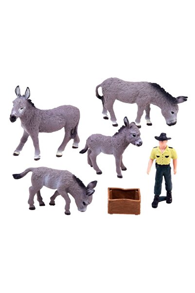 Jokomisiada SERIA ANIMALE FERMA Set Figurine Măgar cu Gard MĂGAR ZA2988