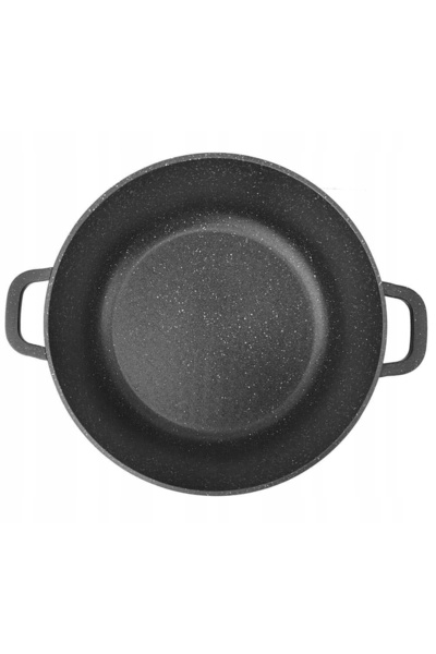 Kinghoff Oală cu capac, înveliș marmorat, negru, 6.2L, 24cm, gaz și inducție