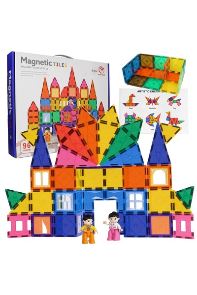 Allvo Blocuri magnetice de construcție educative STEM 3D de dimensiuni mari p...