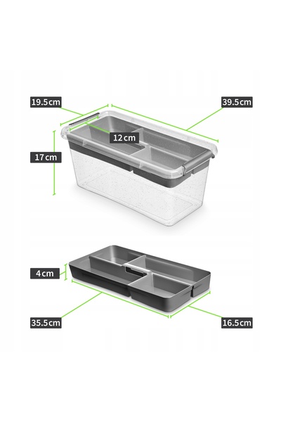 NO BRAND Recipient din plastic antibacterian de 8l cu capac, organizator pent...