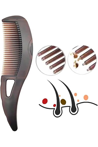 Yelajoy Dandruff Comb,Press on Cleaning Comb to Remove Dandruff Flakes, Hollo...