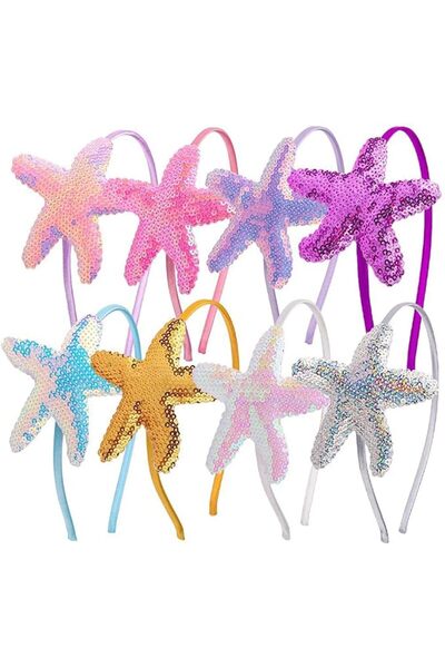 MAKINGTEC Sequin Glitter Headbands, 8 Pieces Colorful Mermaid Shiny Headband,...