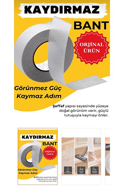 OSSOFOL Zemin kaydırmaz bant 5cm x 25 metre şeffaf kaymaz bant kendinden yapışkanlı
