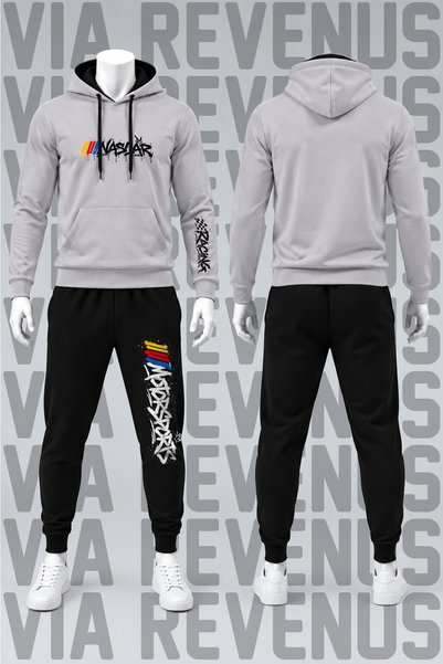 Vordevia Set de trening unisex cu hanorac și pantaloni de trening cu imprimeu...
