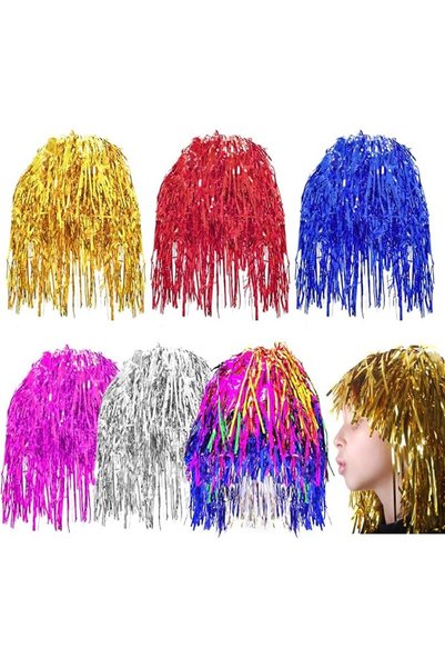 MAKINGTEC Shiny Party Wig, 6 Pieces Costume Shiny Party Wig, Colorful Cosplay...