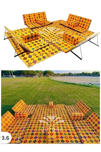 Generic Camping Floor Seating For 8 Person, Picnic Set of 9 Piece Includes 4 ...