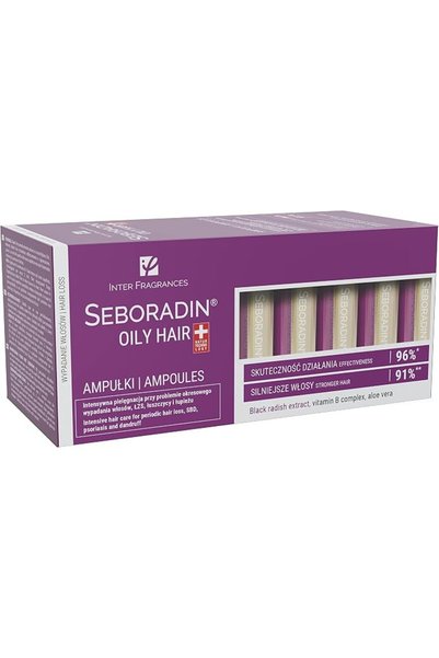 Seboradine سيبورادين أمبولات للشعر الدهني، تجديد للشعر الدهني، ترطيب وتقليل ت...