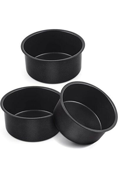 GENERAL E-far 4 Inch Cake Pan Set of 3, Nonstick Stainless Steel Mini Round C...