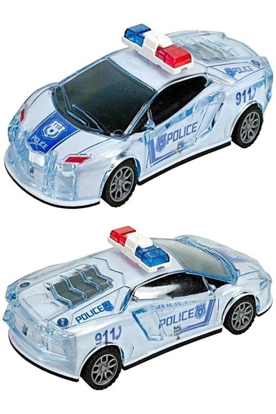 PopŞeker Işıklı Sesli Sürtmeli Polis Arabası Oyuncak – Polis Sirenli Pilli Sü...