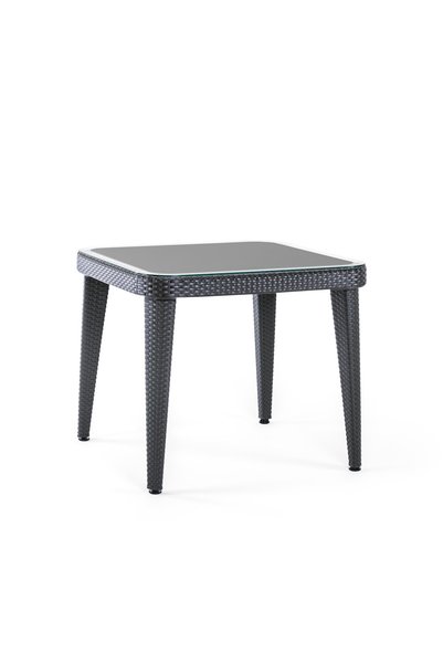 Tilia Osaka Rattan Masa Cam Tabla 90×90 cm Antrasit