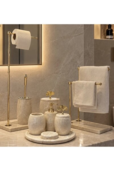 umut mermer bej mermer banyo seti