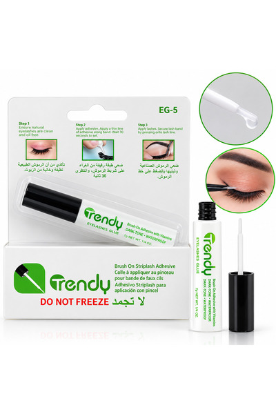 TRENDY Eyelash Glue with Built-In Brush, Designed for Easy and Precise Applic...