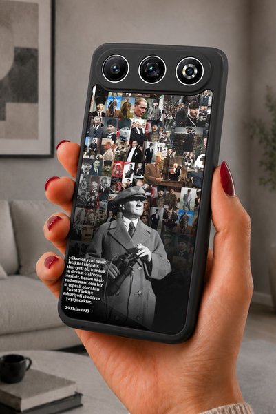 General Mobile غطاء متوافق مع GM 26، مطبوع، أسود غير لامع، سيليكون ناعم، واقي...