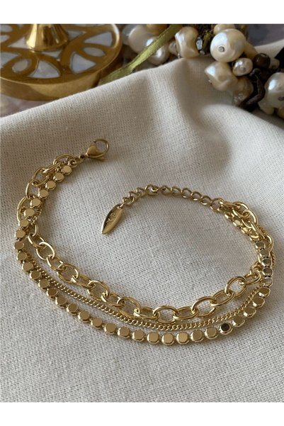 xUPING Feray Atak Collection Vıp 14K Üçlü Zincir Bileklik