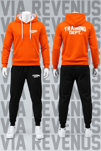 Vordevia Training Dept. Printed Hooded Sweatshirt and Sweatpants Unisex Sport...