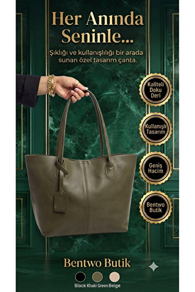 Butik Kadın Askılı Büyük Boy Fermuarlı Omuz ve Kol Çantası