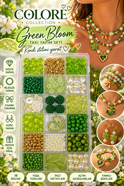 By MO Accessories 💚 Kolekcija Mo Coloré Green Bloom – set za izradu nakita s...