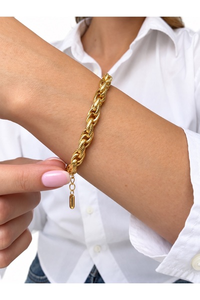 Ressia Thick Twisted Singapore Scrunch Chain Bracelet