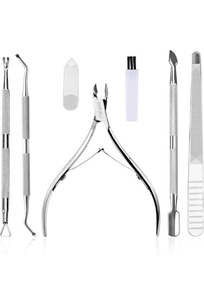 GENERAL Hefao Professional Cuticle Nipper Set - 6-in-1 Stainless Steel Manicu...